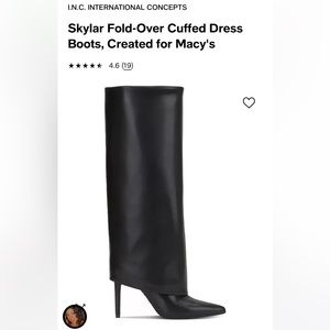 I.N.C International Concepts Skylar Fold-Over Cuffed Dress Boots Macy’s NWT